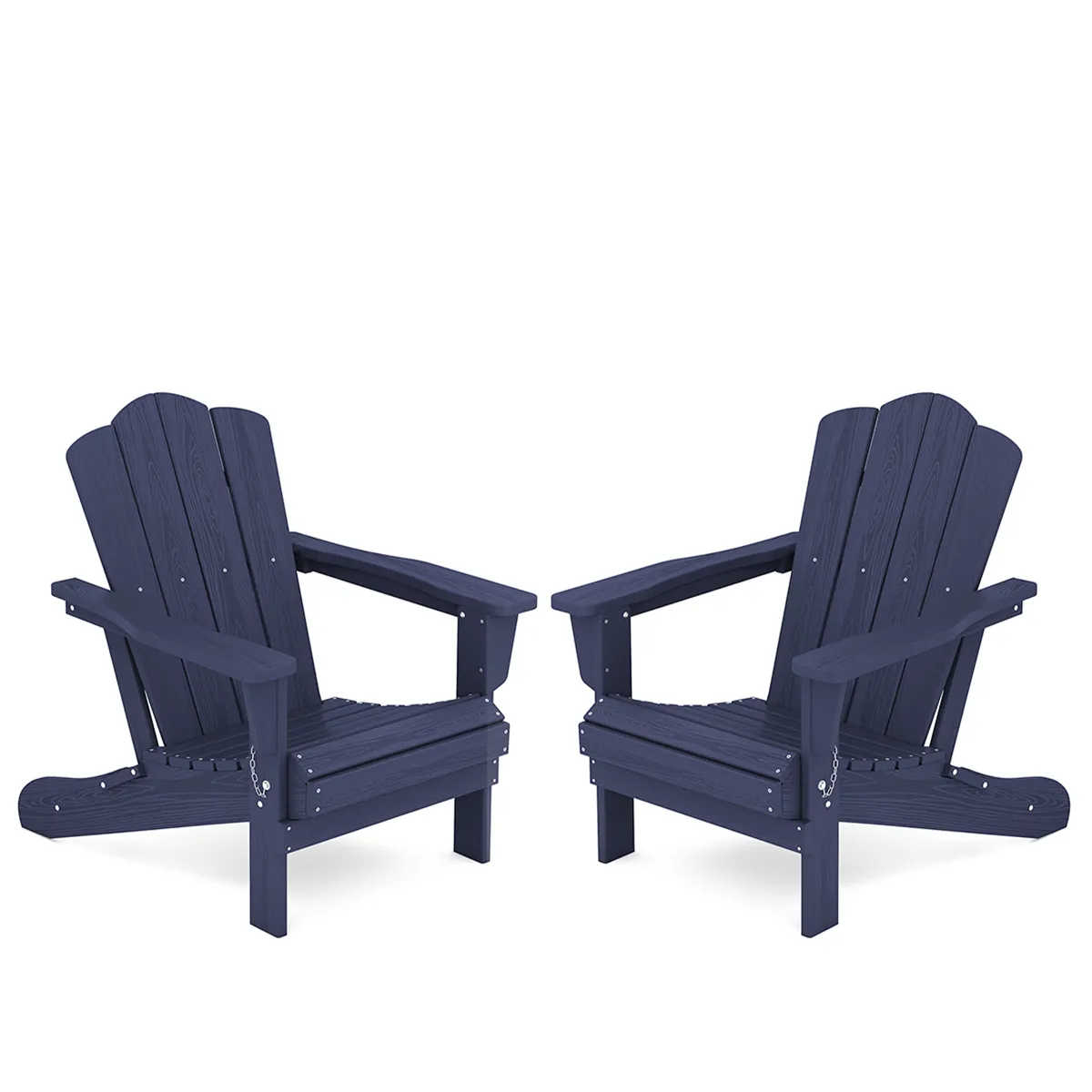 Vintage Poly Folding Adirondack Chairs Set of 2 - Navy
