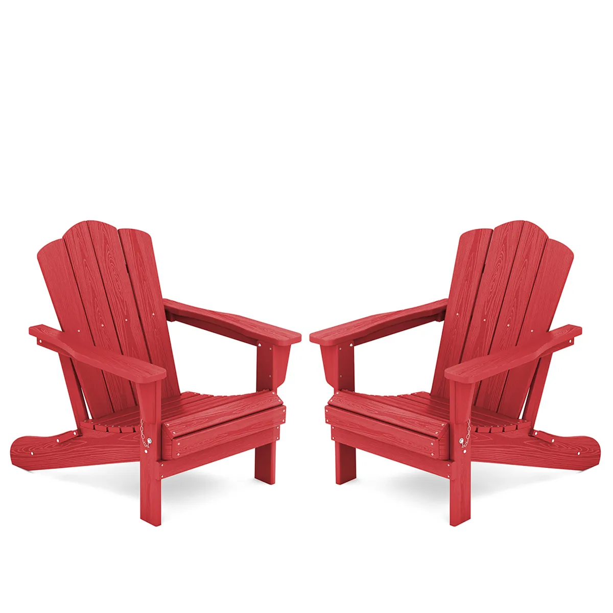 Vintage Poly Folding Adirondack Chairs Set of 2 - Red