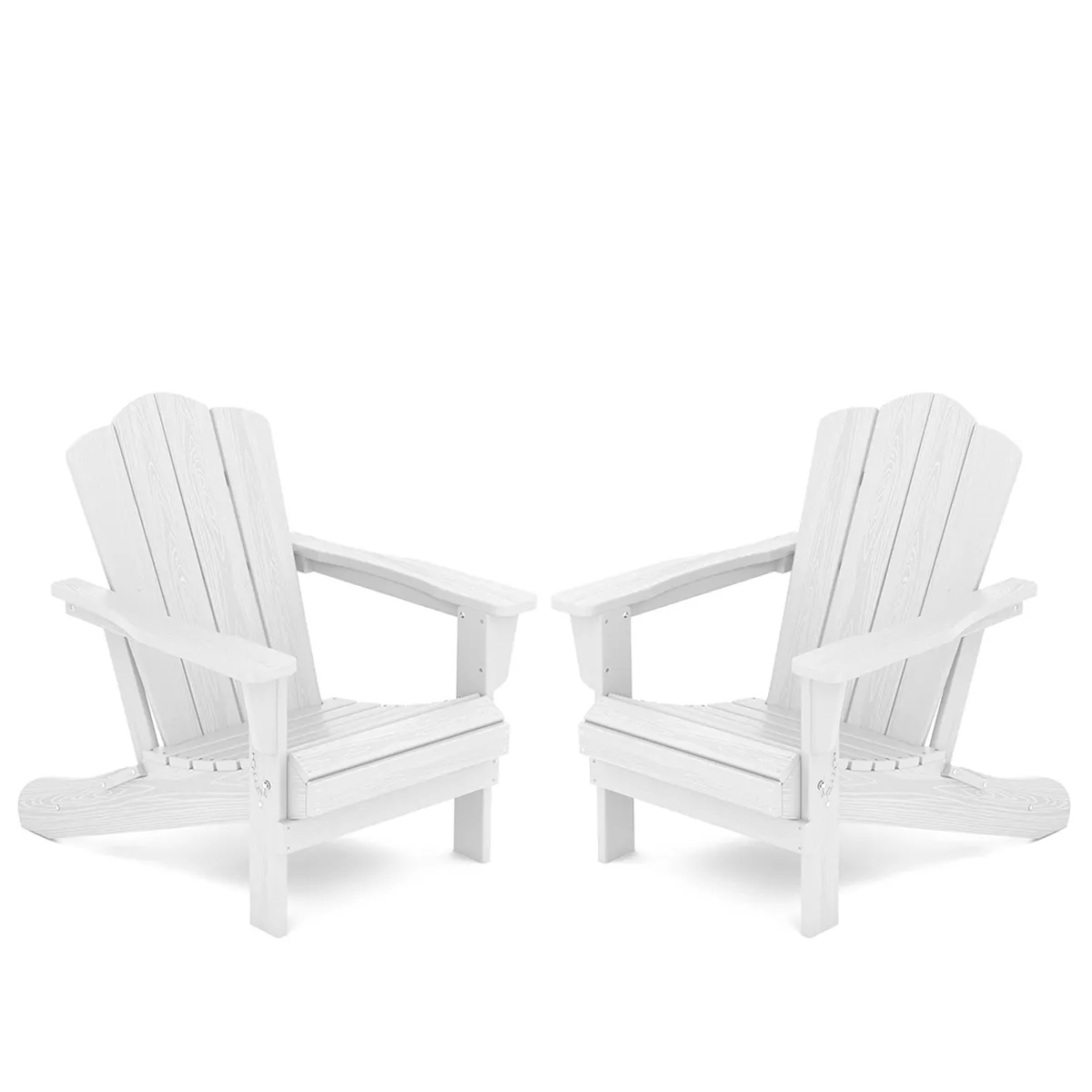 vintage poly folding adirondack chairs set of 2 - white Vintage Poly Folding Adirondack Chairs Set of 2 - White