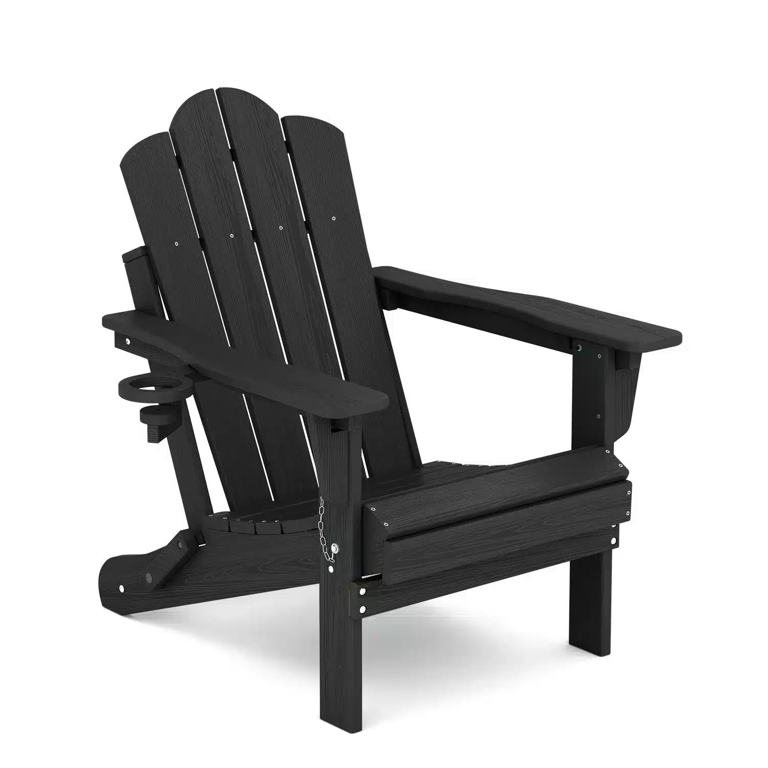 Vintage Reclining Folding Adirondack Chair - Black
