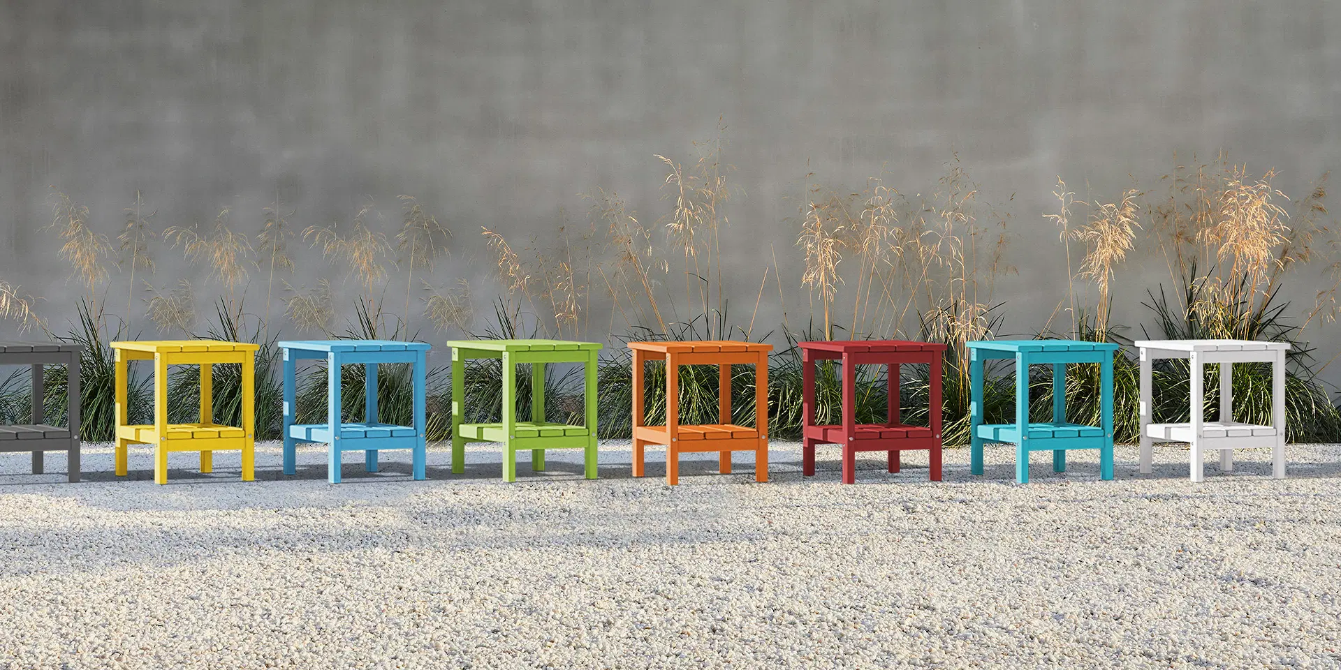 Multi-color Recycled Plastic End Table