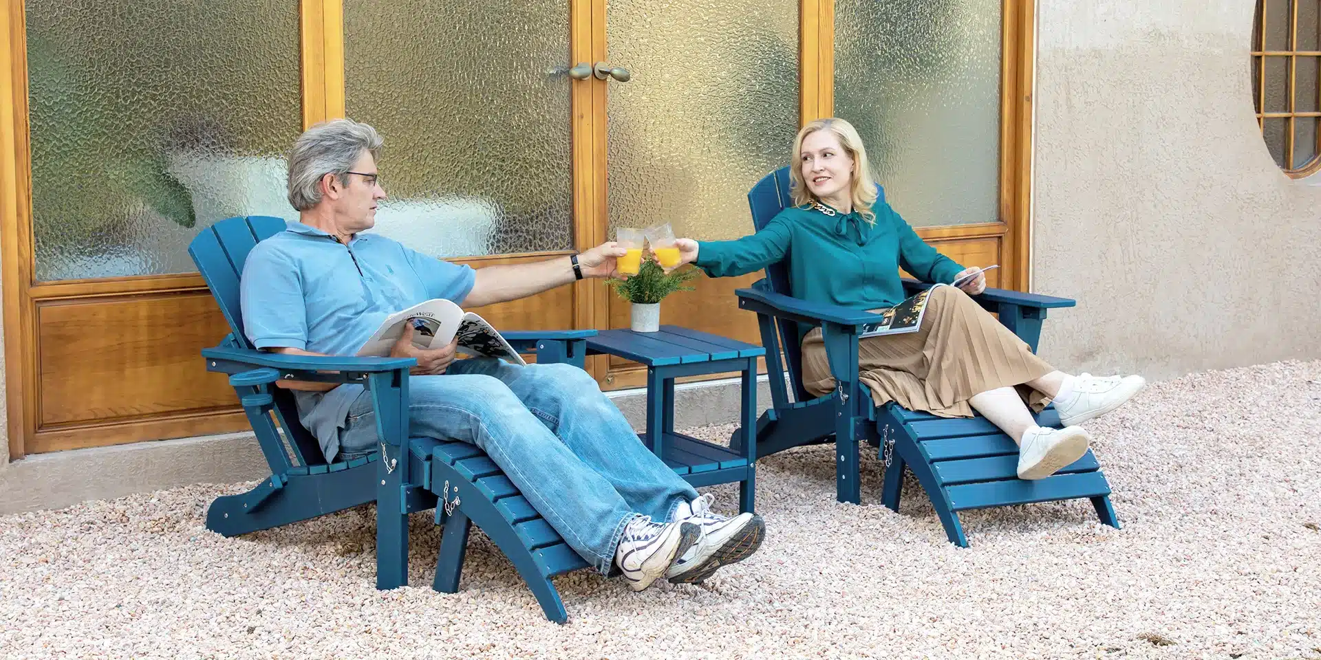 HDPE Adirondack Chair Set