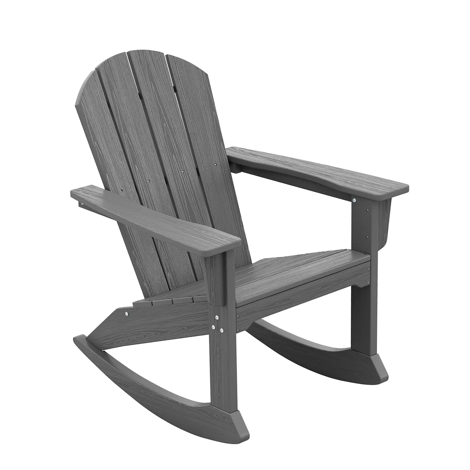 Serwall Dark Gray Plastic Adirondack Rocking Chairs