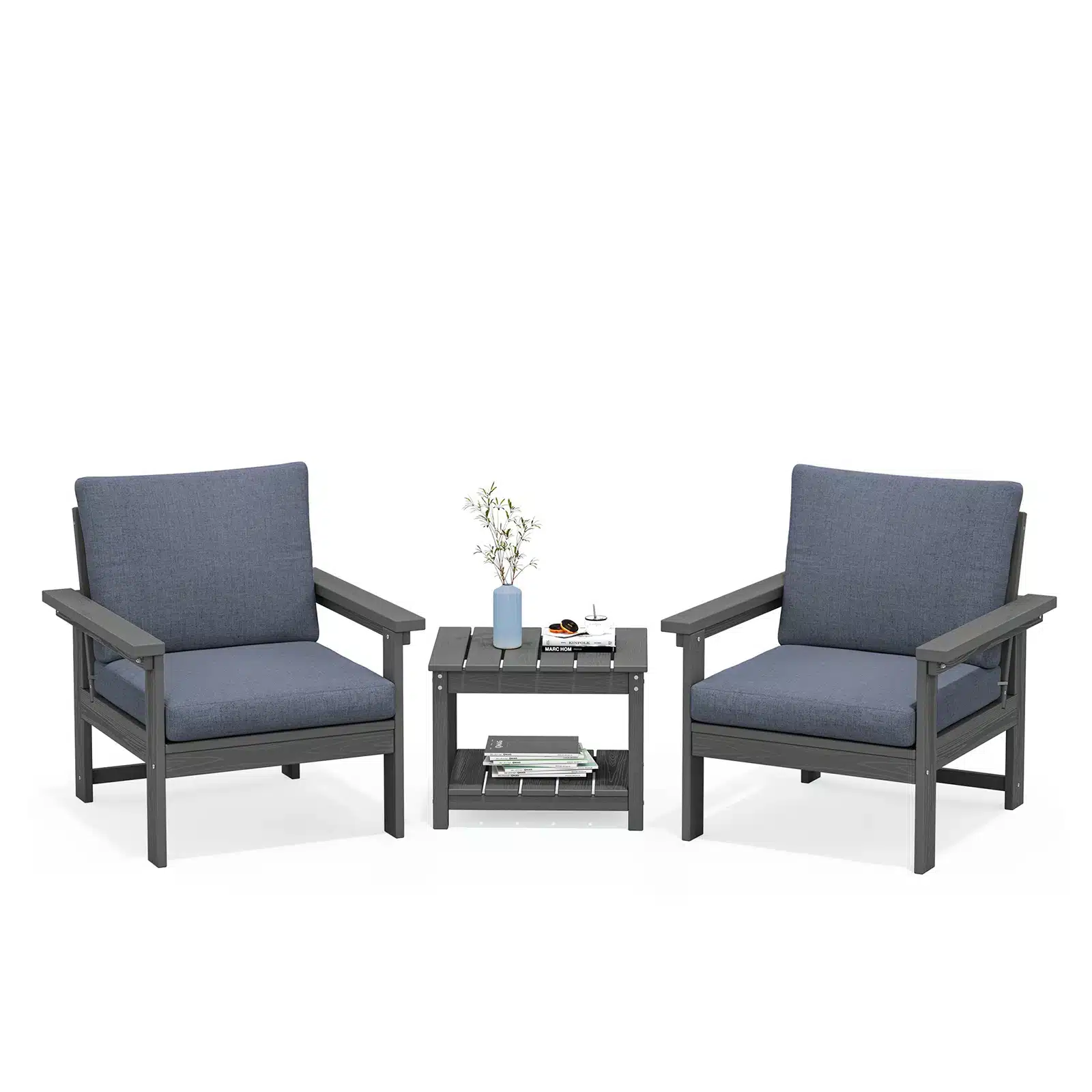 Serwall Dark Gray 3-Piece Patio Conversation Set