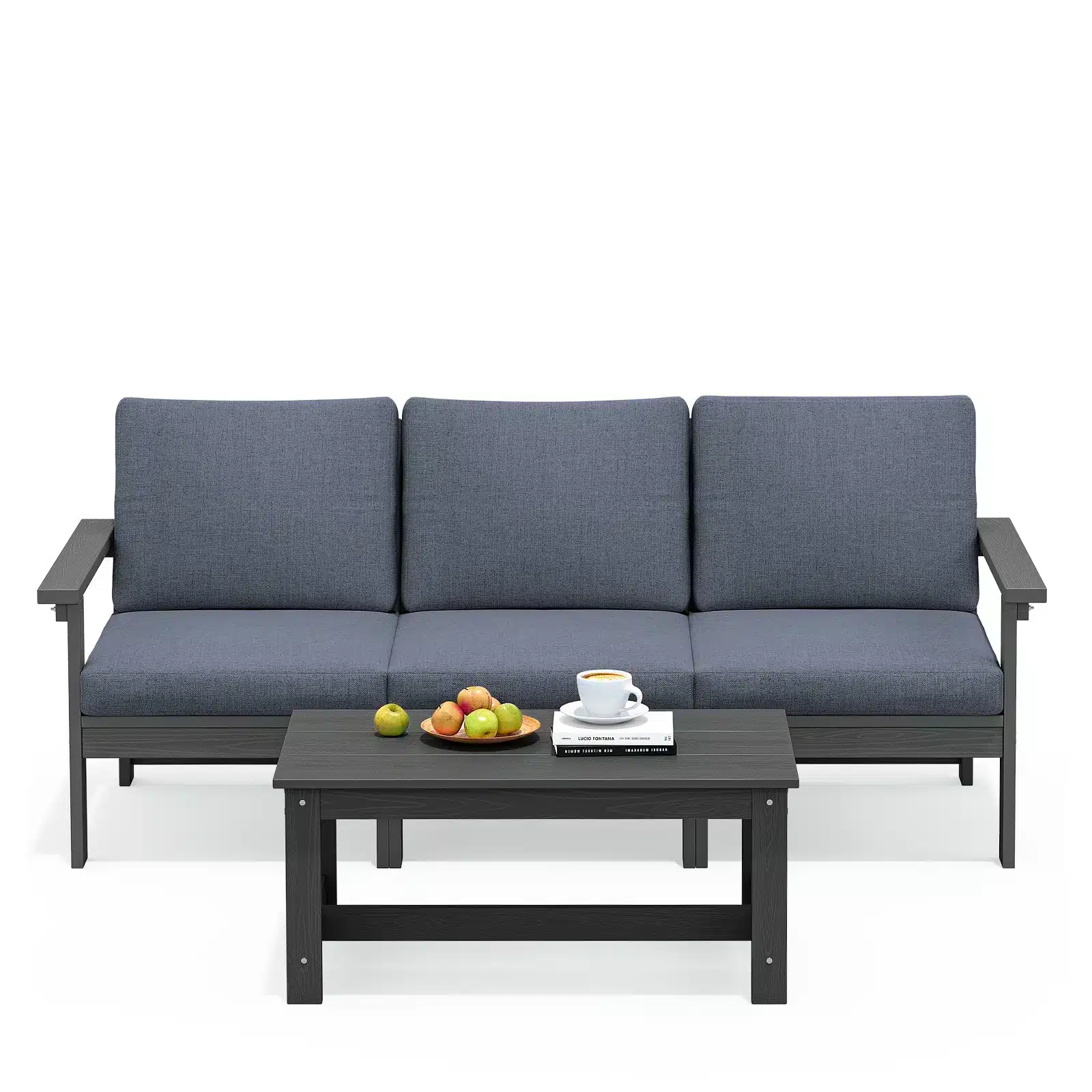 Serwall Dark Gray 3 Seater Outdoor Sofa Set