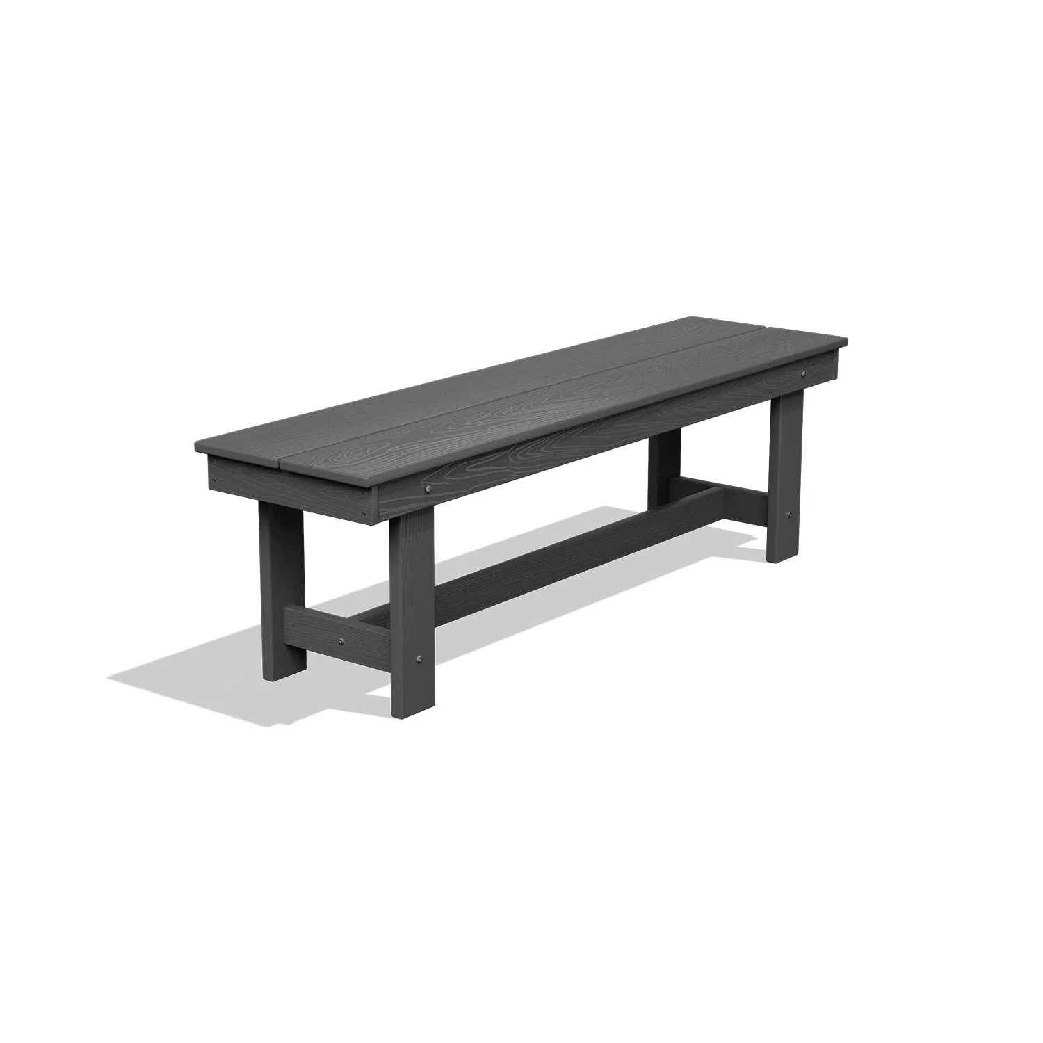 Dark Gray Outdoor Dining Bench