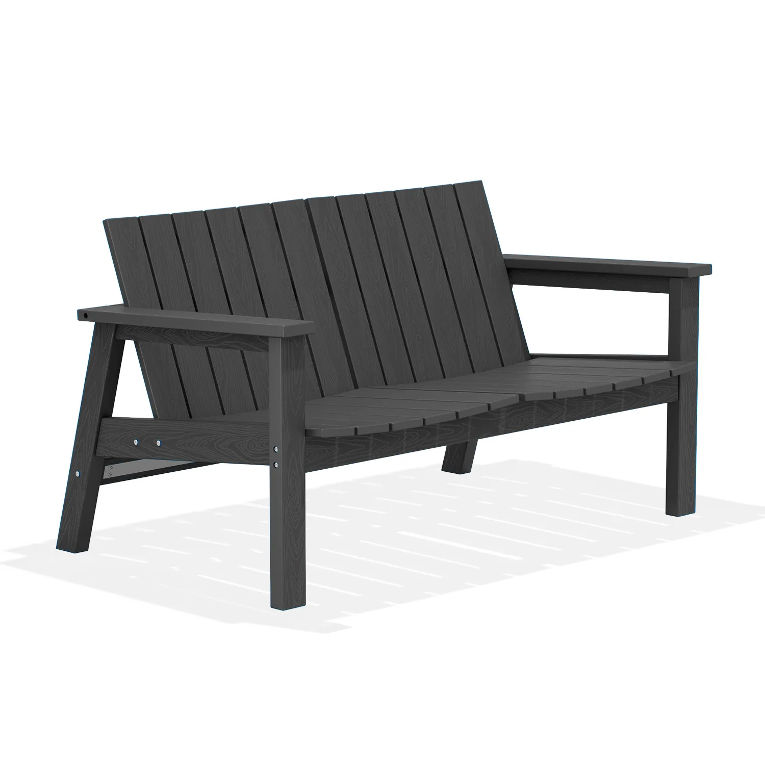 Dark Gray Weatherproof Outdoor Bench