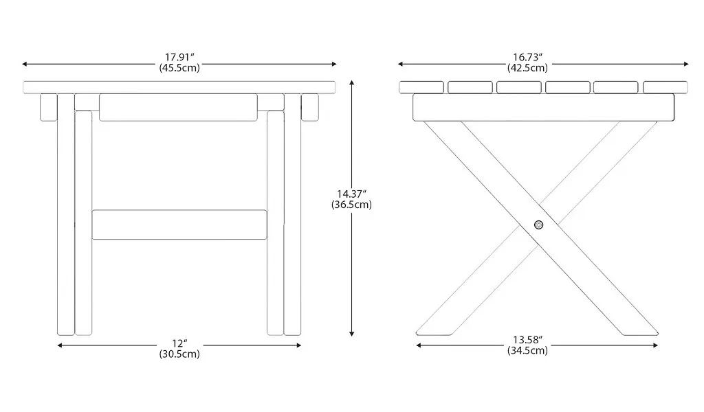 Folding Side Table Dimension