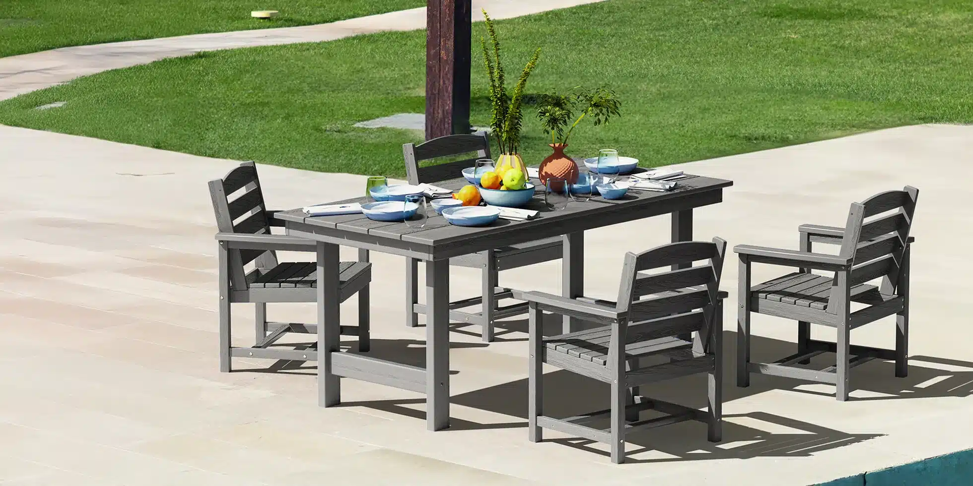 HDPE Outdoor Dining Set on The Garden