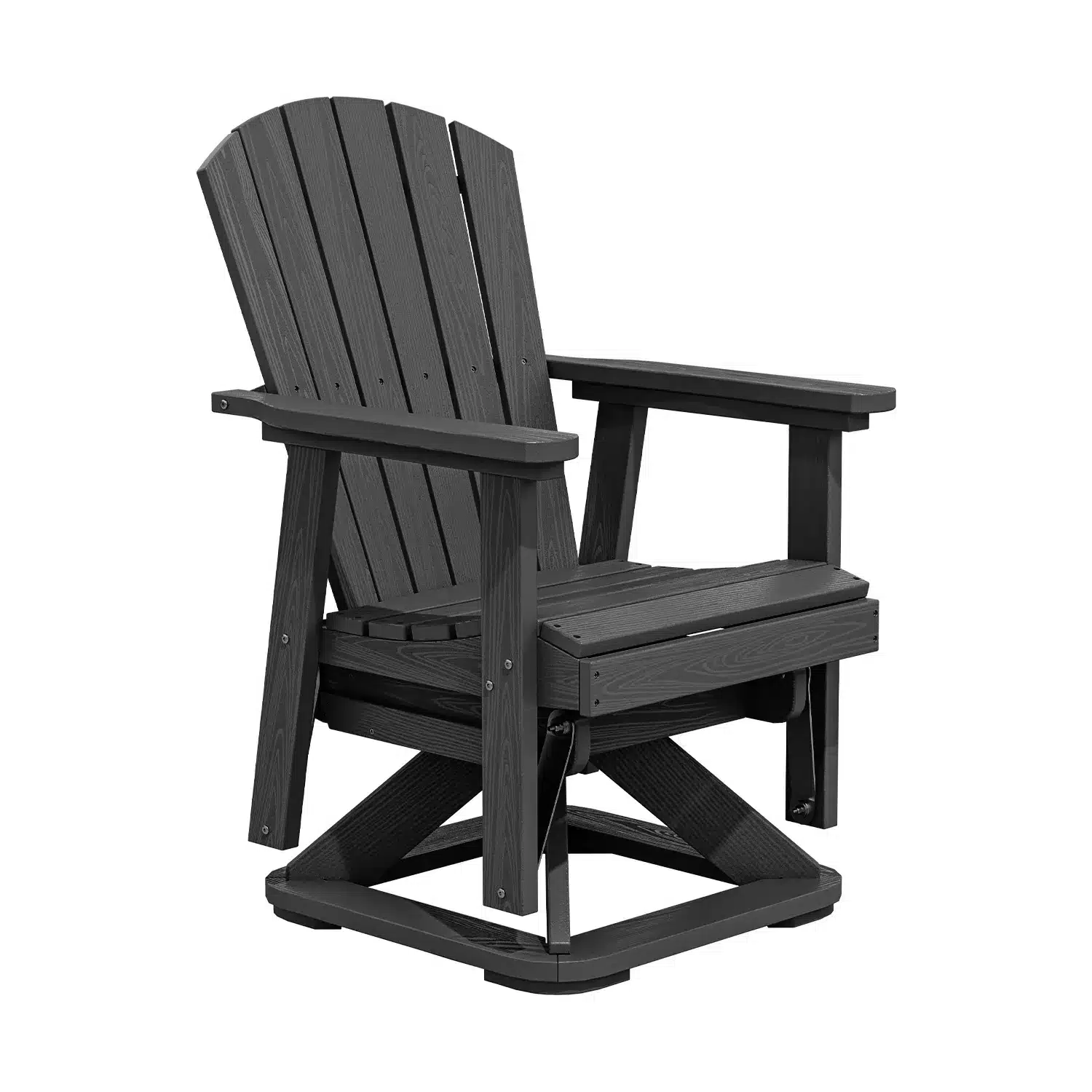 Traditional Adirondack Swivel Glider Chair – All-Weather Poly HDPE Outdoor Patio Lounge Chair