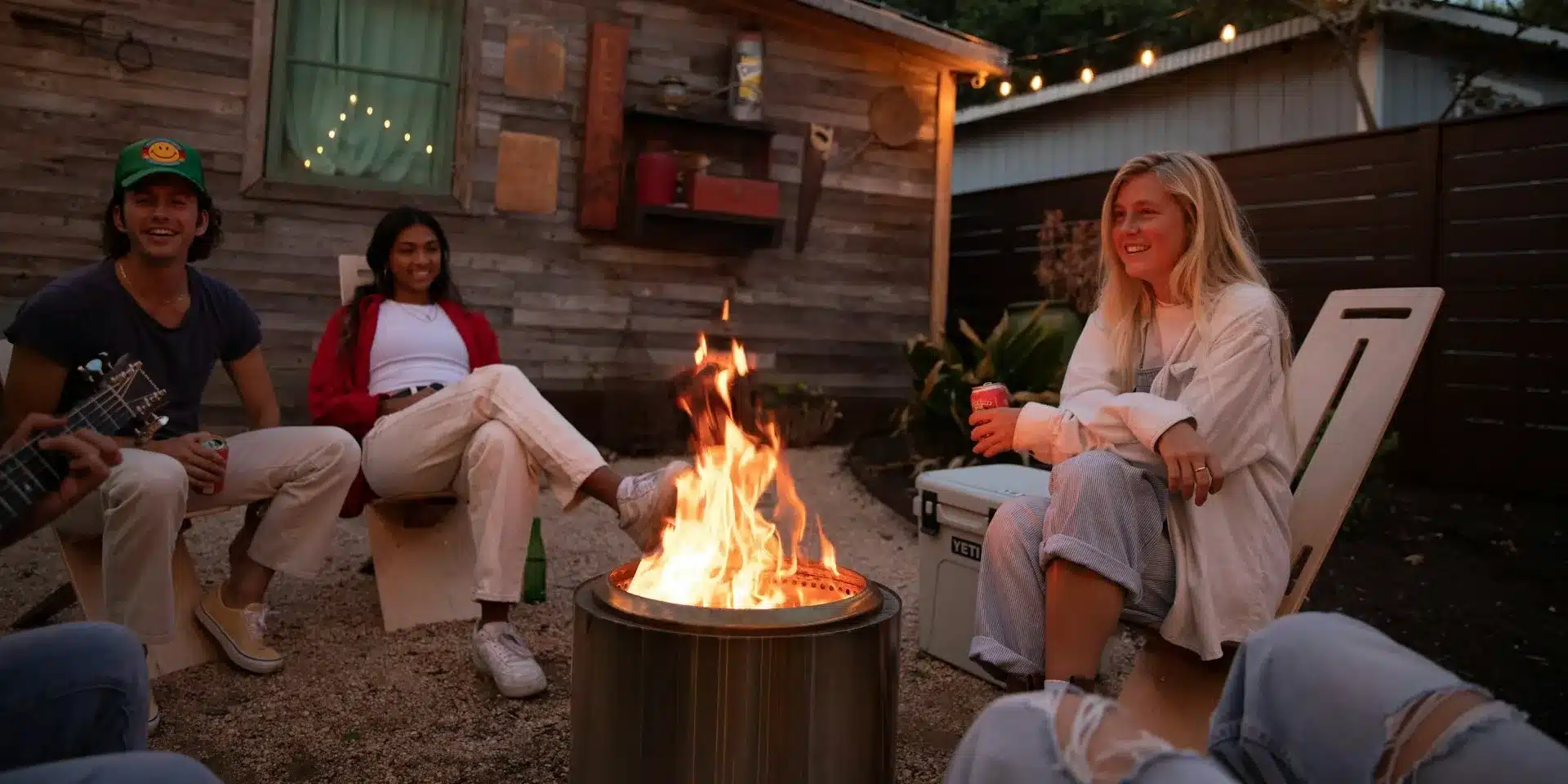 DIY Fire Pit Lighting