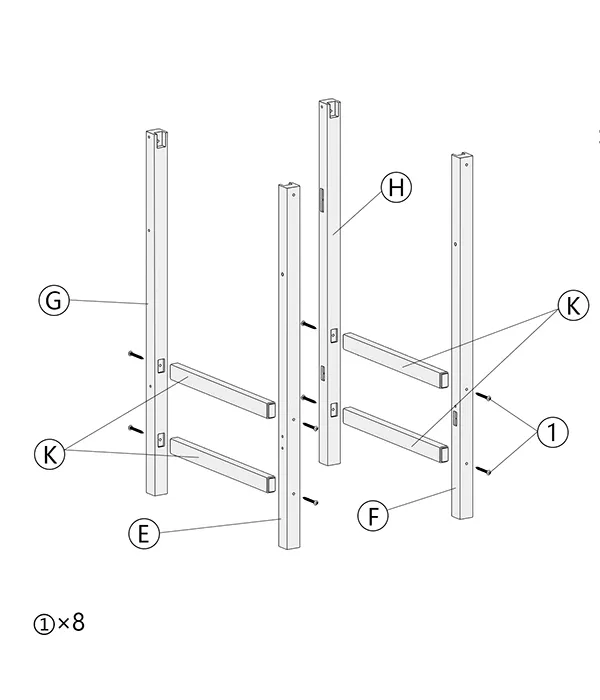 Bar Height Chair assembly step1