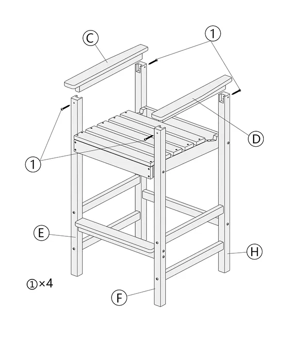 Bar Height Chair assembly step4