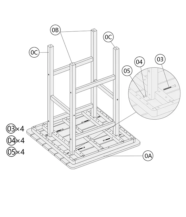 Bar Height Table assembly step3