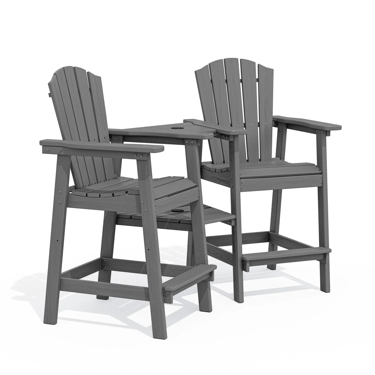 Serwall Dark Gray Adirodnack Bar Stools