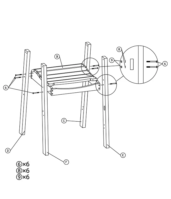 COAST-Tete-a-Tete-Bar-Height-Adirondack-Chairs-assembly-step(2)