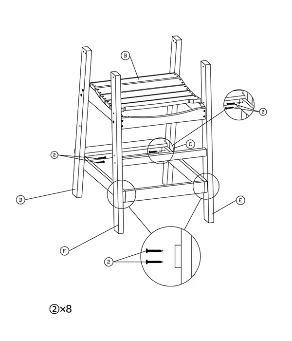 COAST-Tete-a-Tete-Bar-Height-Adirondack-Chairs-assembly-step(4)