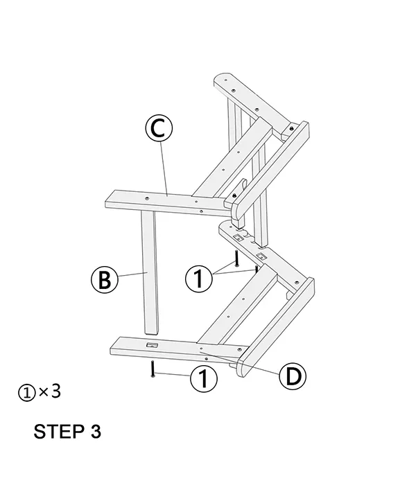 Chaise Lounge with Arms and Wheels assembly step3