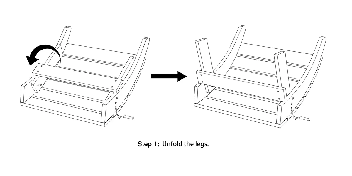 Classic Adirondack Folding Ottoman assembly step1 1