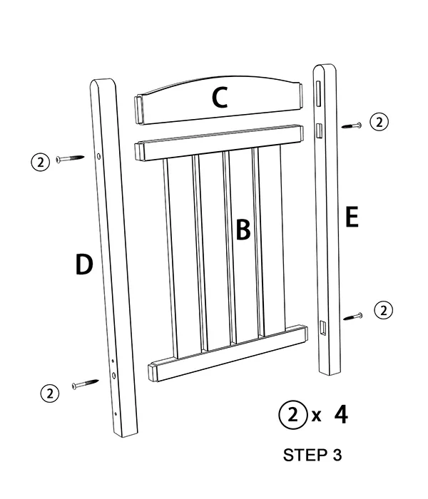 Classic Porch Presidential Rocking Chair assembly step3
