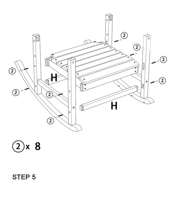 Classic Porch Presidential Rocking Chair assembly step5
