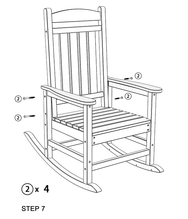 Classic Porch Presidential Rocking Chair assembly step7