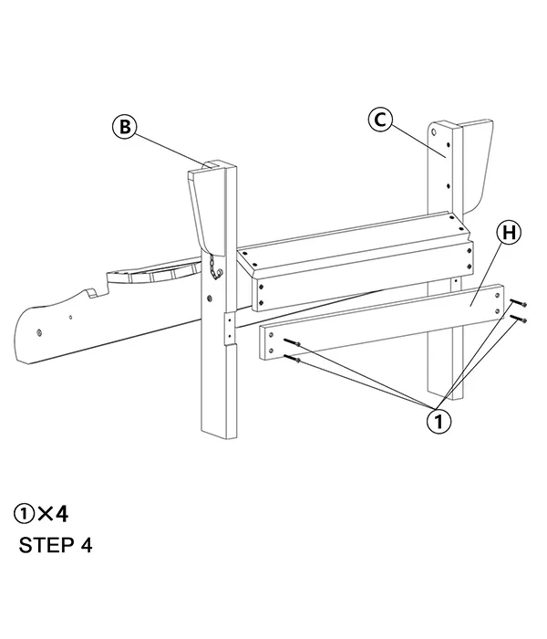 Folding Adirondack Chair with Cup Holders assembly step4