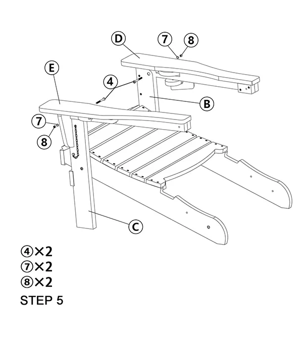 Folding Adirondack Chair with Cup Holders assembly step5