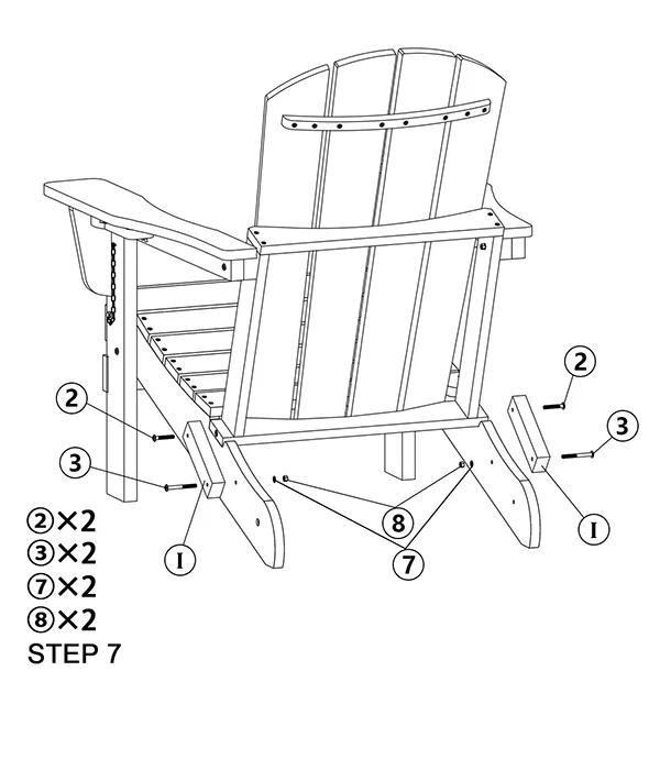 Folding Adirondack Chair with Cup Holders assembly step7