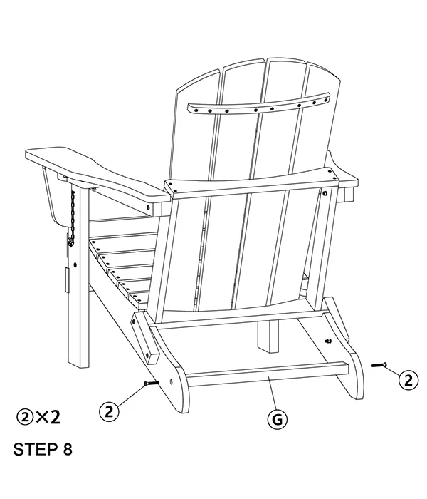 Folding Adirondack Chair with Cup Holders assembly step8