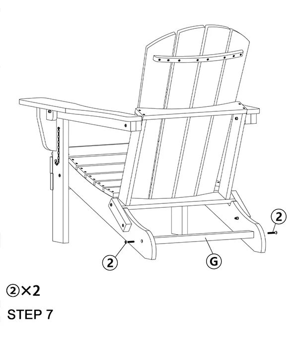 Folding Adirondack Chair with Reclining Backrest assembly step7