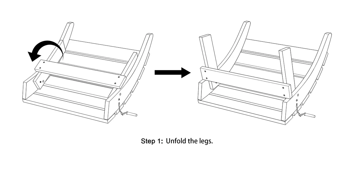 Folding Adirondack Ottoman assembly step1 1