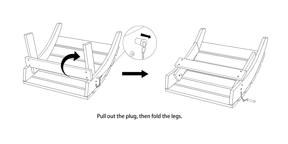Folding Adirondack Ottoman folding 1