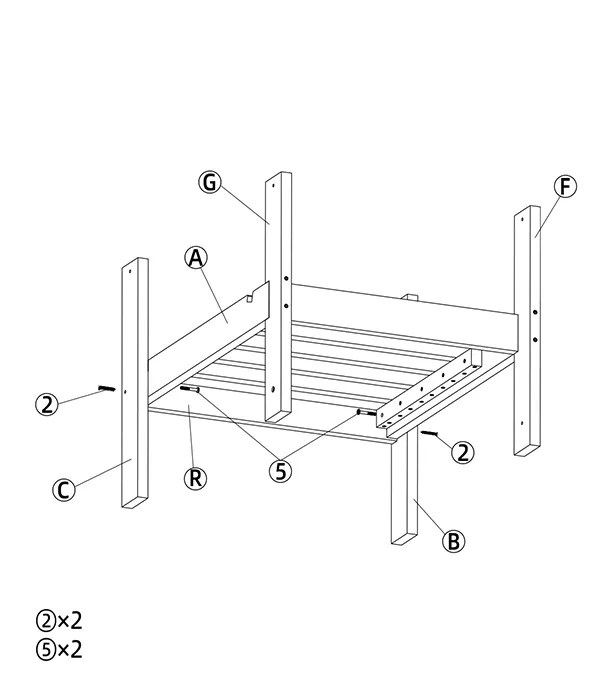 GRANGE 3 Piece Outdoor Sofa Conversation Set assembly step2
