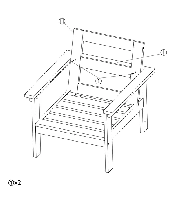 GRANGE 3 Piece Outdoor Sofa Conversation Set assembly step5