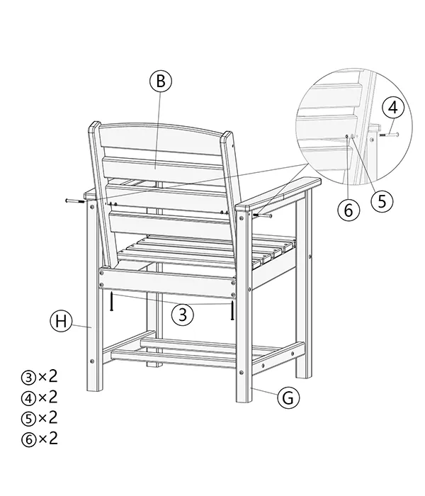 Grange Dining Arm Chair assembly step5