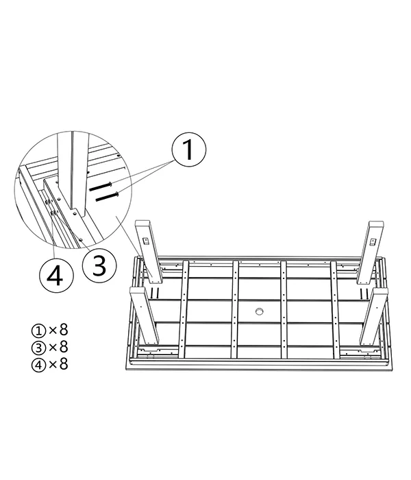 Grange Dining Table assembly step1 1