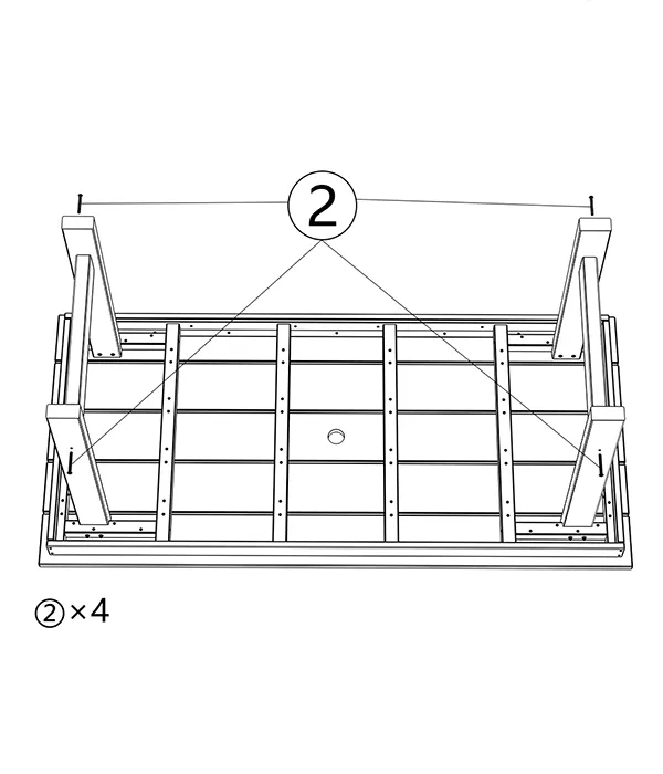 Grange Outdoor Dining Table assembly step2