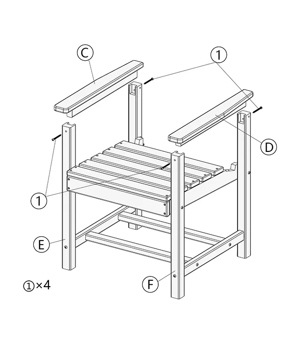 Grange Outdoor Dining chair assembly step4