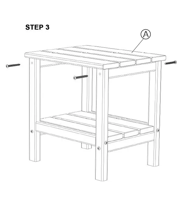 HDPE Outdoor Two Shelf Side Table assembly step3 1
