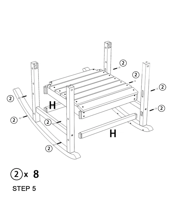 Manoir Porch Rocking Chair assembly step5