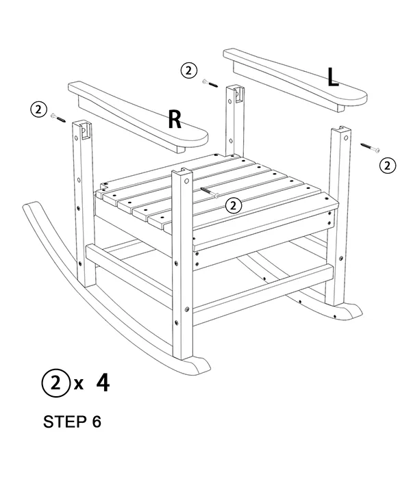 Manoir Porch Rocking Chair assembly step6