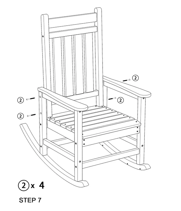 Manoir Porch Rocking Chair assembly step7