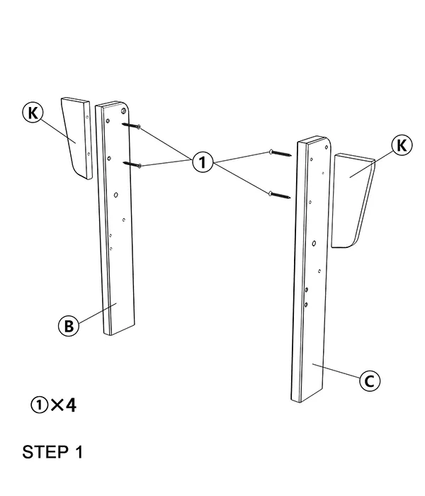 Modern Folding Adirondack Chair assembly step1