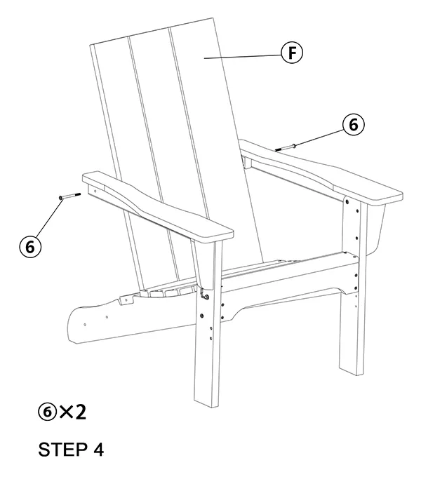 Modern Folding Adirondack Chair assembly step4