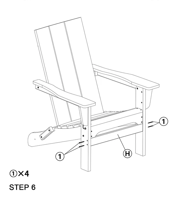Modern Folding Adirondack Chair assembly step6