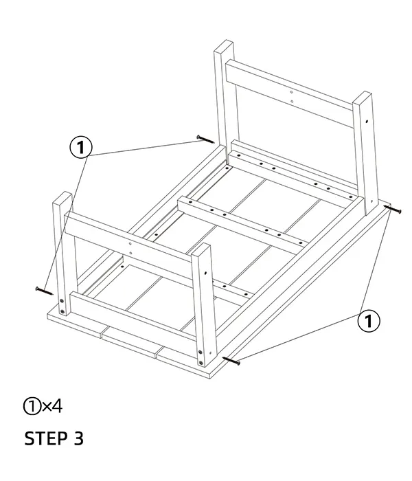 Outdoor Adirondack Coffee Table assembly step3