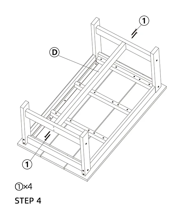 Outdoor Adirondack Coffee Table assembly step4