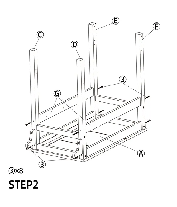 Outdoor Dining Serving Cart with Wheels assembly step2