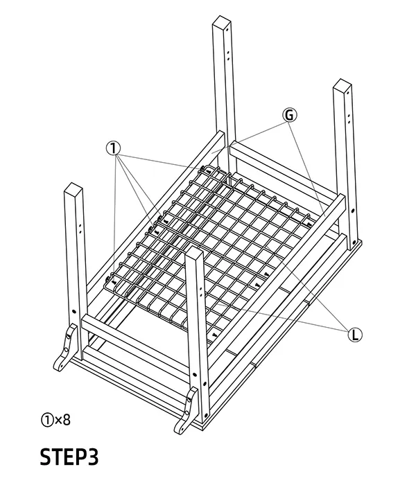Outdoor Dining Serving Cart with Wheels assembly step3